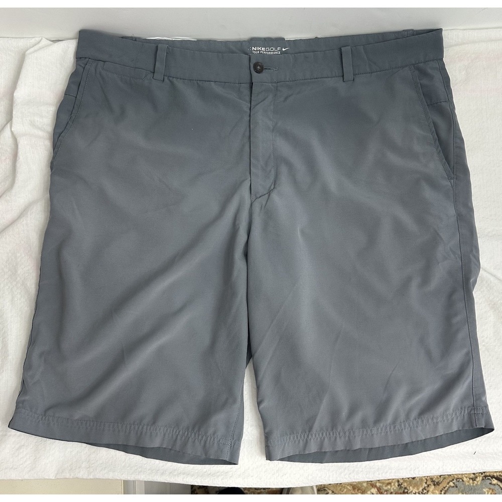 Nike Golf Shorts Mens Size 38 Gray Dri-Fit Pockets Stretch Athletic Active‎